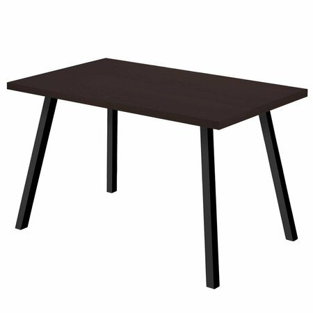 DAPHNES DINNETTE 36 x 60 in. Dining Table Cappuccino & Black Metal DA2450133